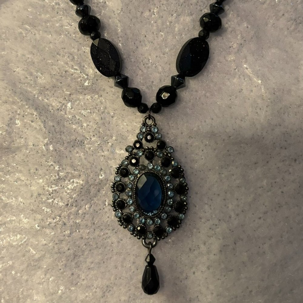 Beautiful Blue and Black Necklace